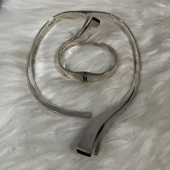 NEW TAXCO Mexico Vintage 925 Sterling Multi Stone Inlay Collar Necklace Bracelet - Picture 8 of 14